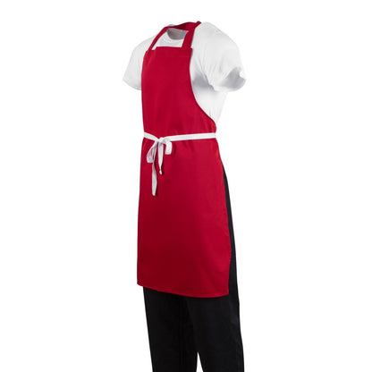 Whites Bib Apron Polycotton Red • PAS-BB466