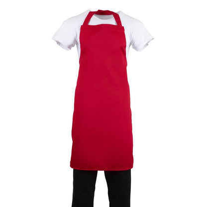 Whites Bib Apron Polycotton Red • PAS-BB466