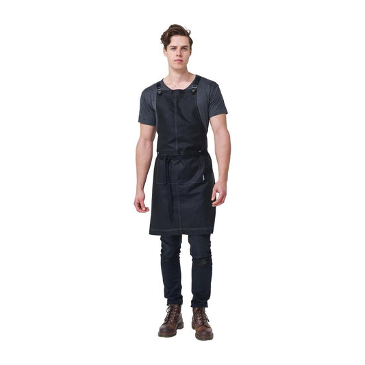 Urbanbar Theodore Linen Bib Apron Black • PAS-BB620