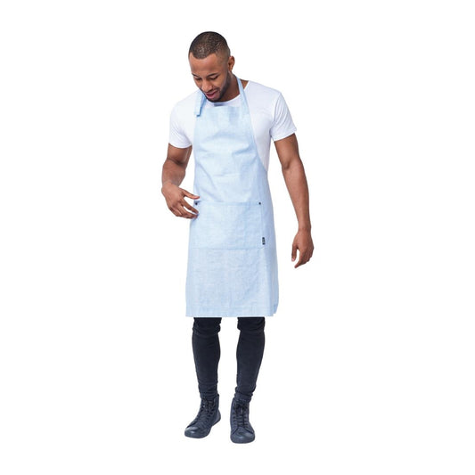 Urbanbar Clementine Linen Bib Apron Pale Blue • PAS-BB635