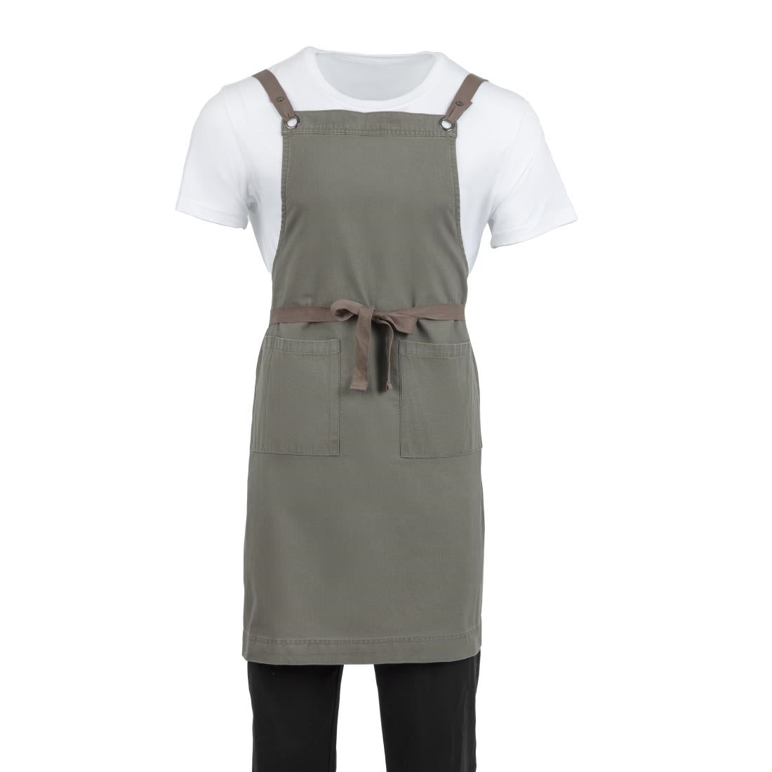 Southside Cotton Canvas Bib Apron Khaki • PAS-BB684