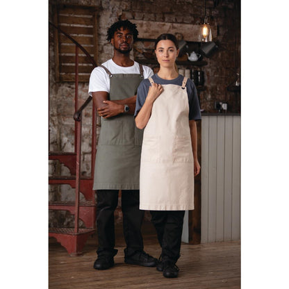 Southside Cotton Canvas Bib Apron Khaki • PAS-BB684