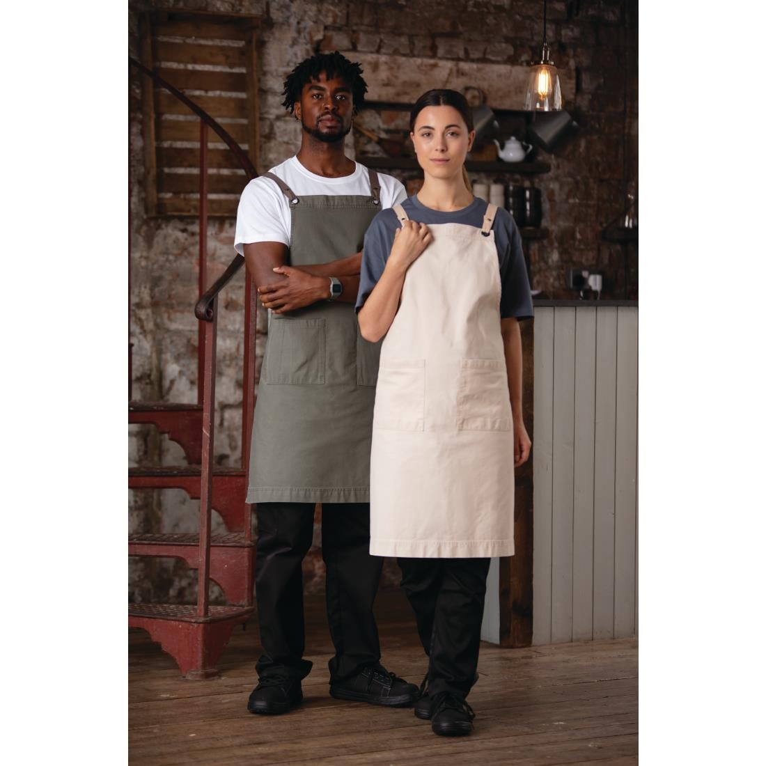 Southside Cotton Canvas Bib Apron Stone • PAS-BB685