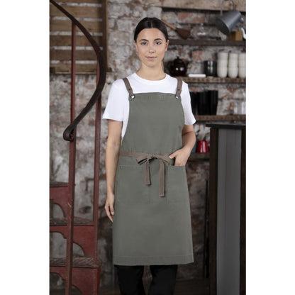 Southside Cotton Canvas Bib Apron Khaki • PAS-BB684