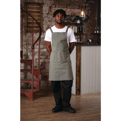 Southside Cotton Canvas Bib Apron Khaki • PAS-BB684