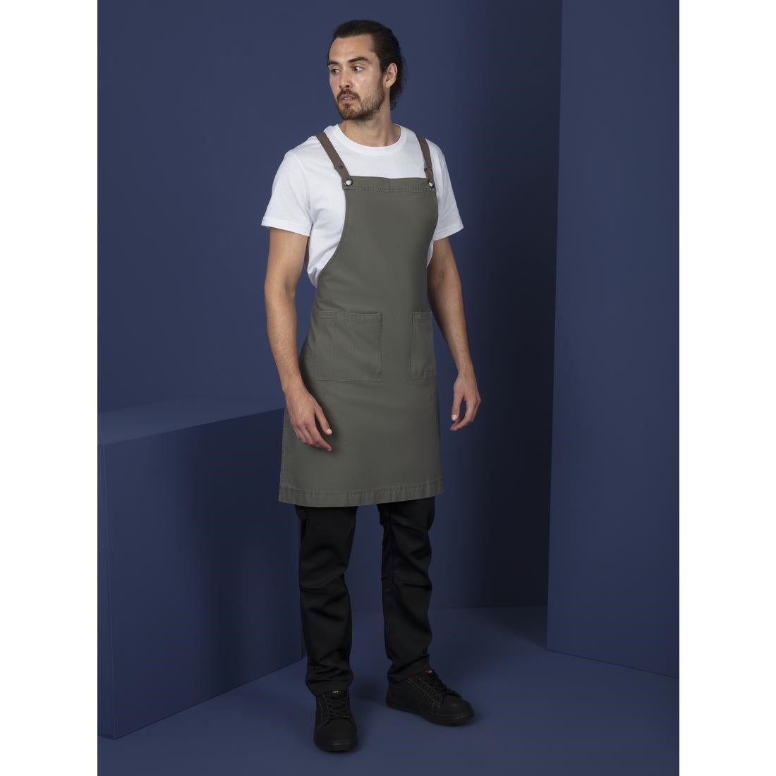 Southside Cotton Canvas Bib Apron Khaki • PAS-BB684