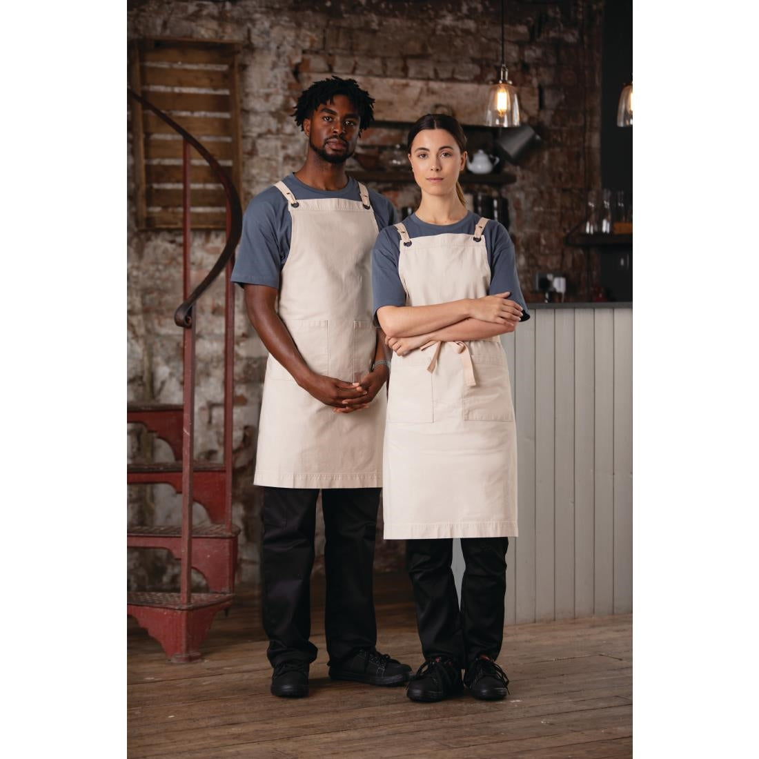 Southside Cotton Canvas Bib Apron Stone • PAS-BB685