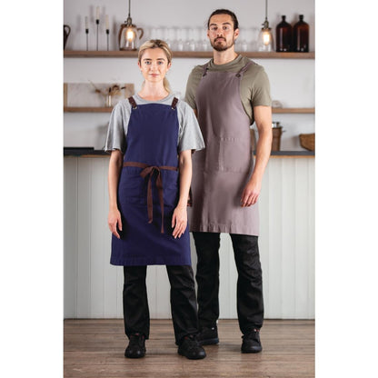 Southside Cotton Canvas Bib Apron Washed Grey • PAS-BB687