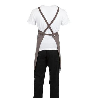 Southside Cotton Canvas Bib Apron Washed Grey • PAS-BB687