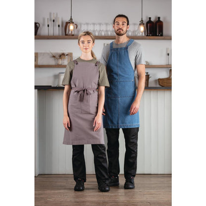 Southside Cotton Canvas Bib Apron Washed Grey • PAS-BB687