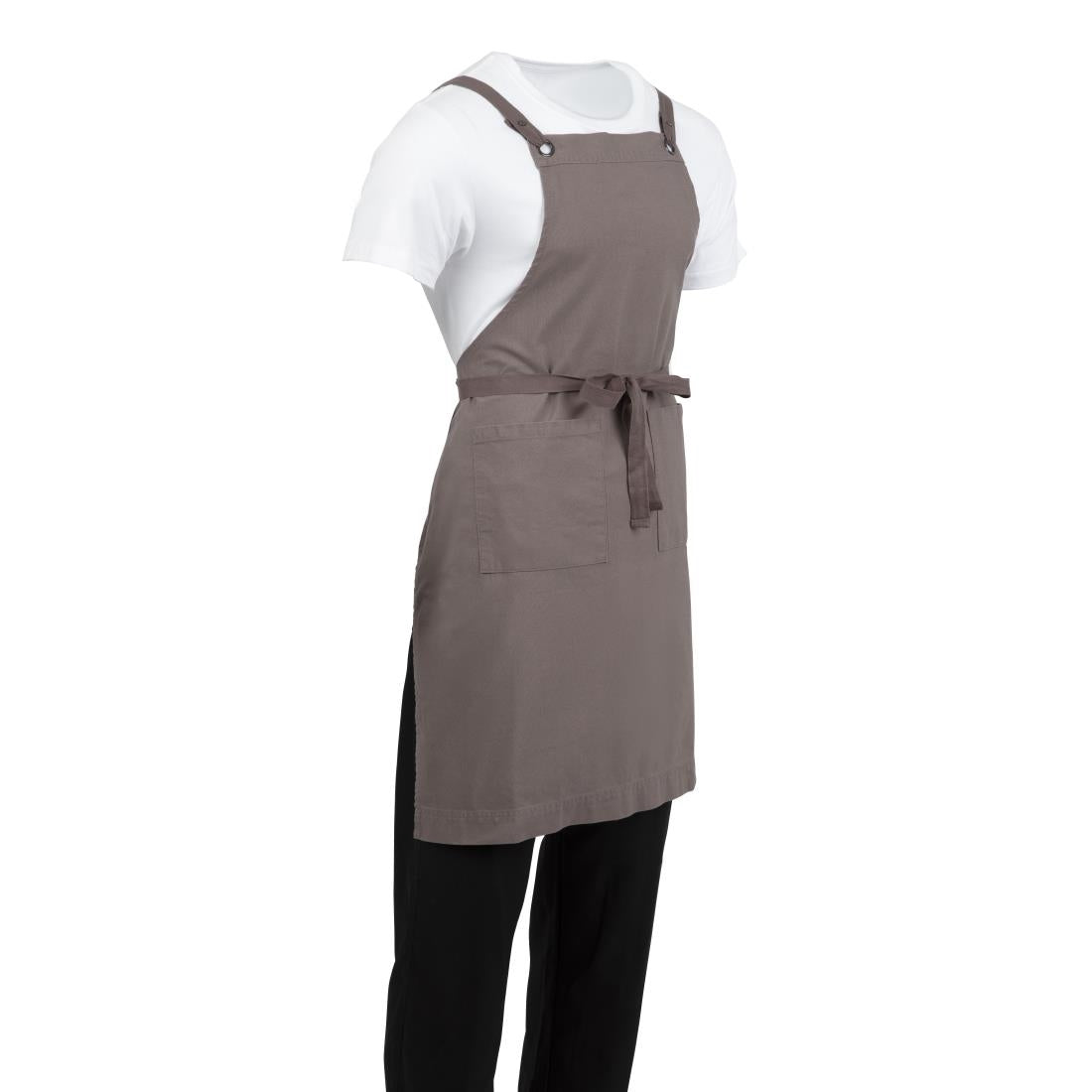 Southside Cotton Canvas Bib Apron Washed Grey • PAS-BB687