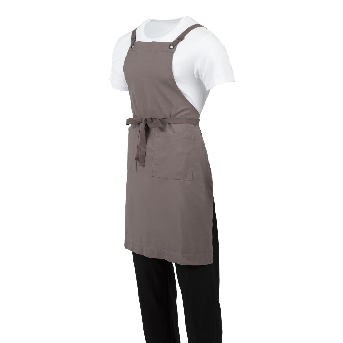 Southside Cotton Canvas Bib Apron Washed Grey • PAS-BB687