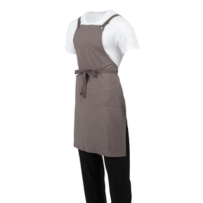 Southside Cotton Canvas Bib Apron Washed Grey • PAS-BB687