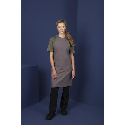 Southside Cotton Canvas Bib Apron Washed Grey • PAS-BB687