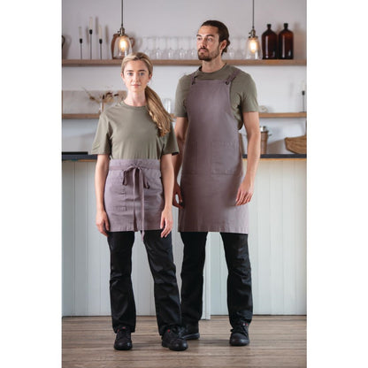 Southside Cotton Canvas Bib Apron Washed Grey • PAS-BB687