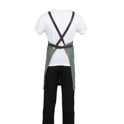 Southside Linen Blend Bib Apron Forest Green • PAS-BB690