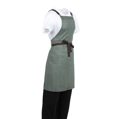 Southside Linen Blend Bib Apron Forest Green • PAS-BB690