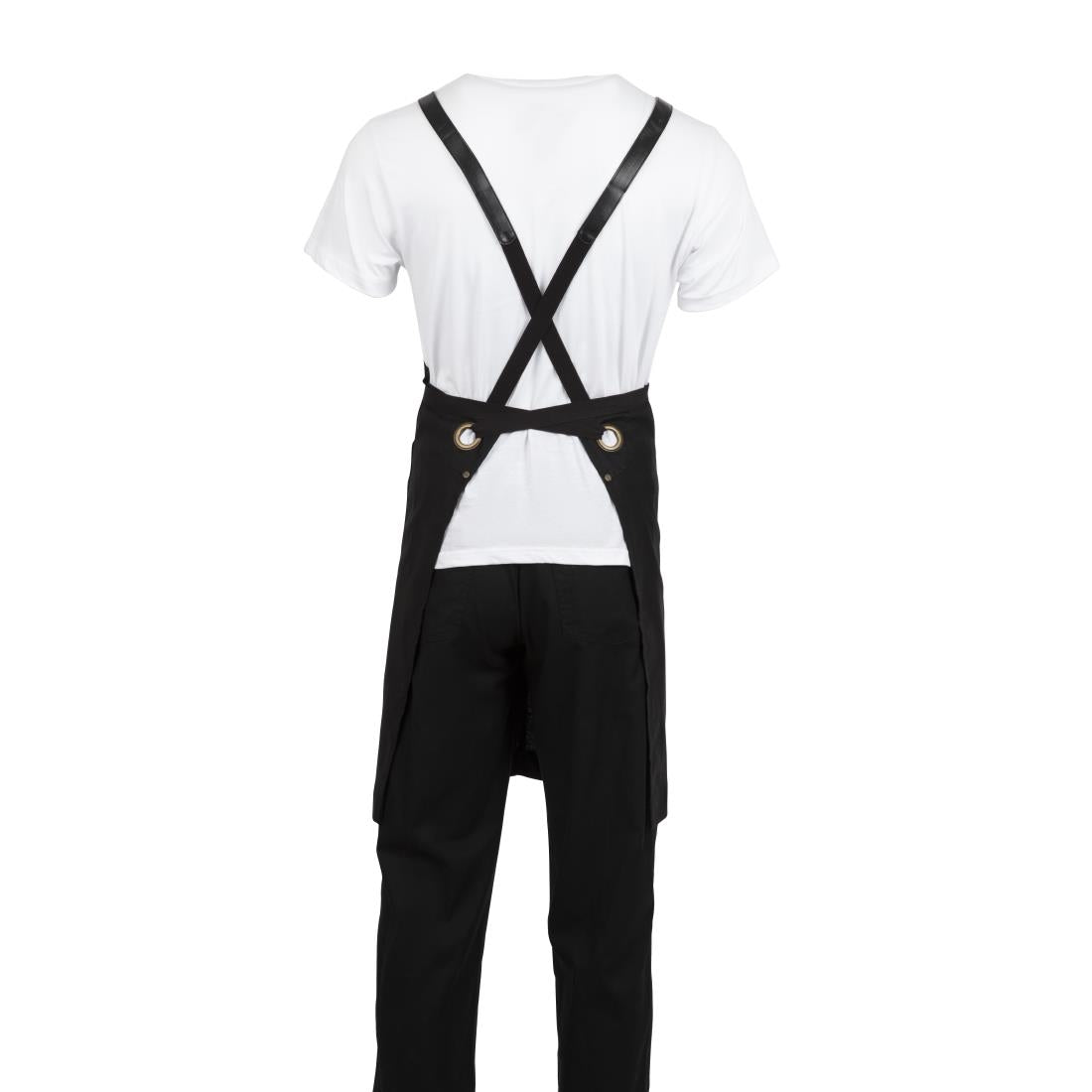 Southside Linen Blend Bib Apron Black • PAS-BB691