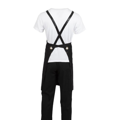 Southside Linen Blend Bib Apron Black • PAS-BB691