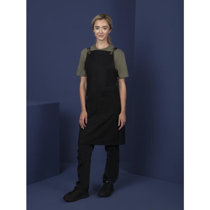 Southside Linen Blend Bib Apron Black • PAS-BB691
