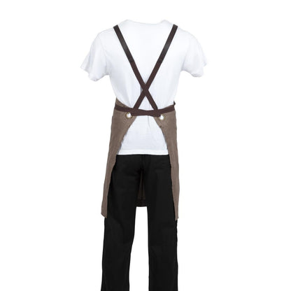 Southside Linen Blend Bib Apron Chocolate • PAS-BB692