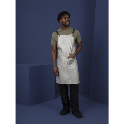 Southside Linen Blend Bib Apron Grey • PAS-BB693