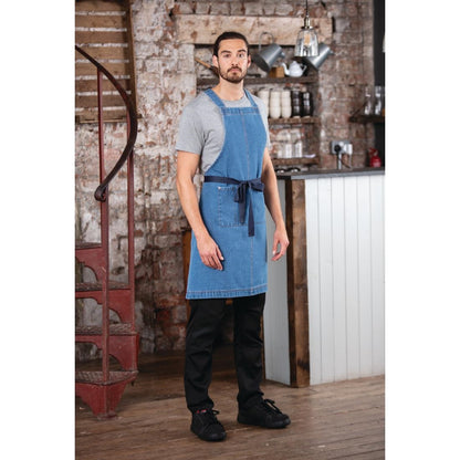 Southside Denim Bib Apron Light Blue • PAS-BB694