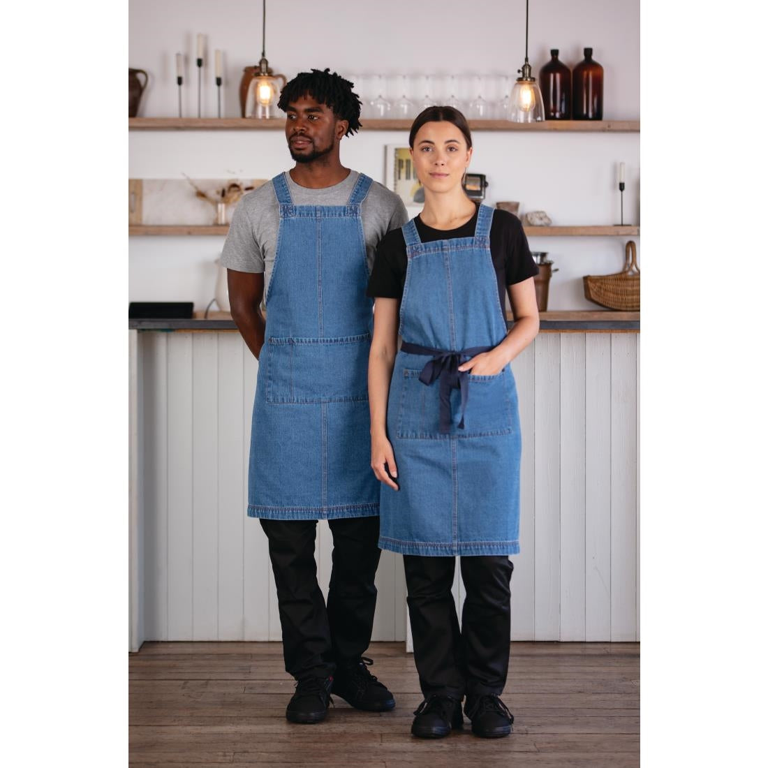 Southside Denim Bib Apron Light Blue • PAS-BB694