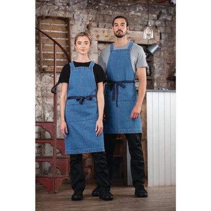 Southside Denim Bib Apron Light Blue • PAS-BB694