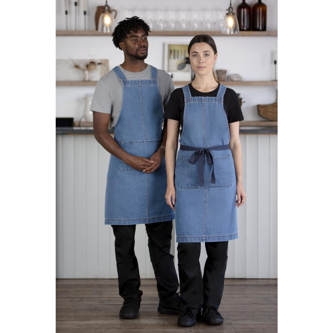 Southside Denim Bib Apron Light Blue • PAS-BB694