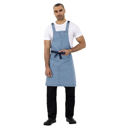 Southside Denim Bib Apron Light Blue • PAS-BB694