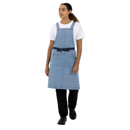 Southside Denim Bib Apron Light Blue • PAS-BB694