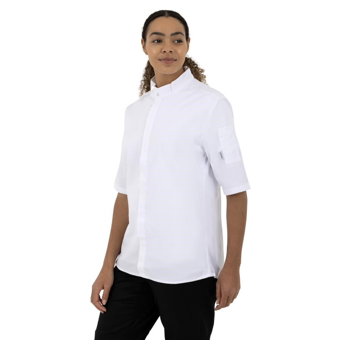 Southside Band Collar Chefs Jacket White Size M • PAS-BB702-M