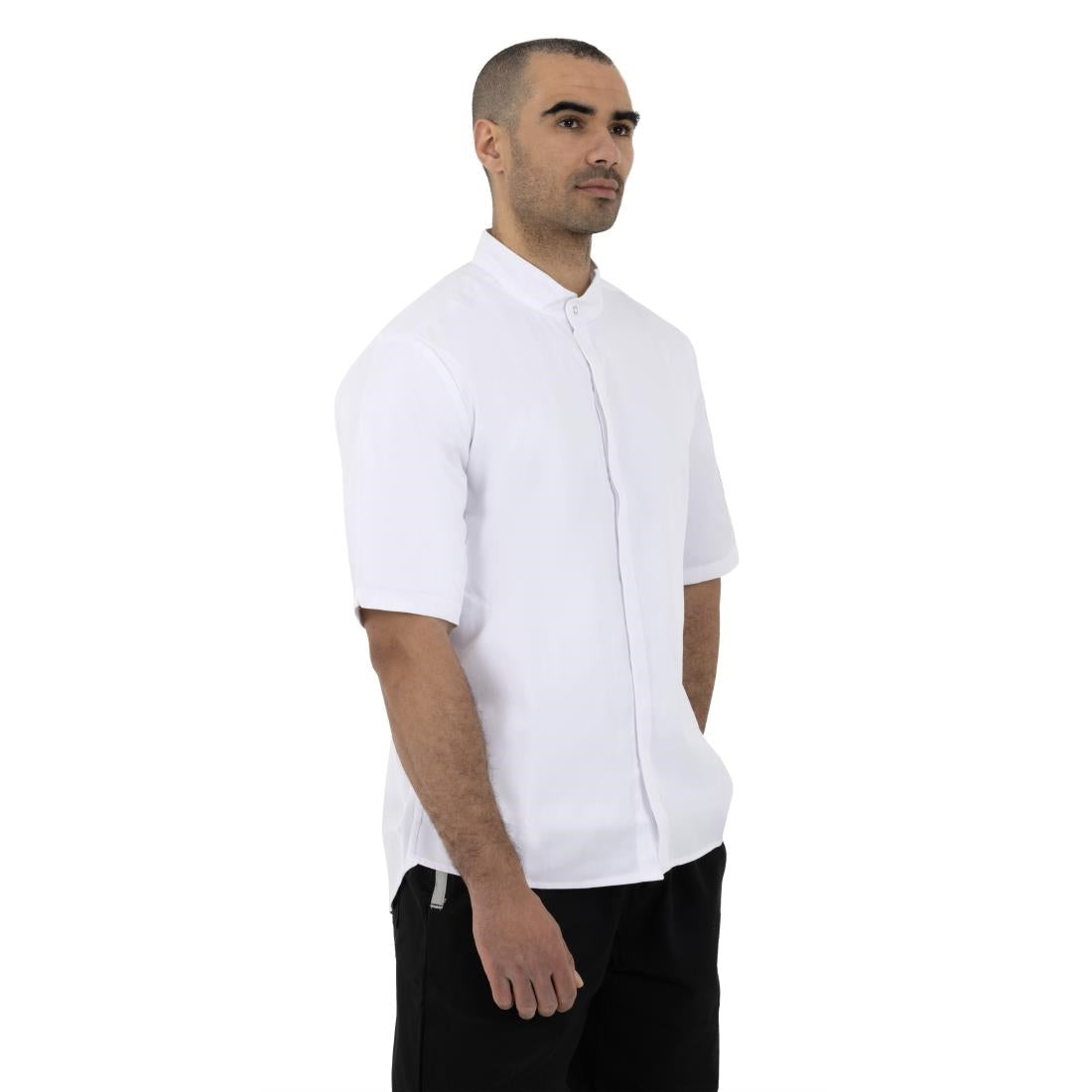 Southside Band Collar Chefs Jacket White Size M • PAS-BB702-M