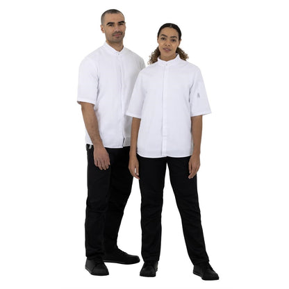 Southside Band Collar Chefs Jacket White Size M • PAS-BB702-M