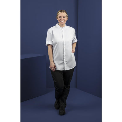 Southside Band Collar Chefs Jacket White Size M • PAS-BB702-M