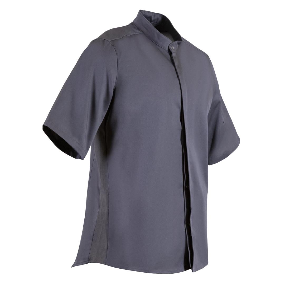 Southside Band Collar Unisex Chef Jacket Charcoal • PAS-P_BB712