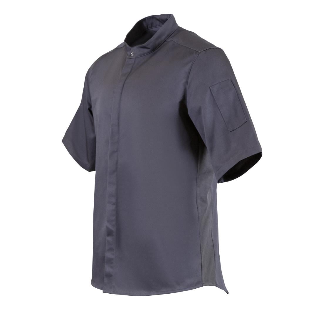 Southside Band Collar Unisex Chef Jacket Charcoal • PAS-P_BB712