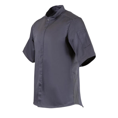 Southside Band Collar Unisex Chef Jacket Charcoal • PAS-P_BB712