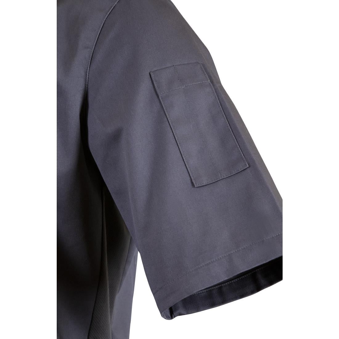 Southside Band Collar Unisex Chef Jacket Charcoal • PAS-P_BB712