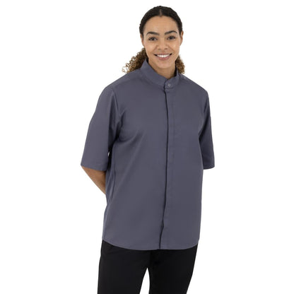 Southside Band Collar Unisex Chef Jacket Charcoal • PAS-P_BB712