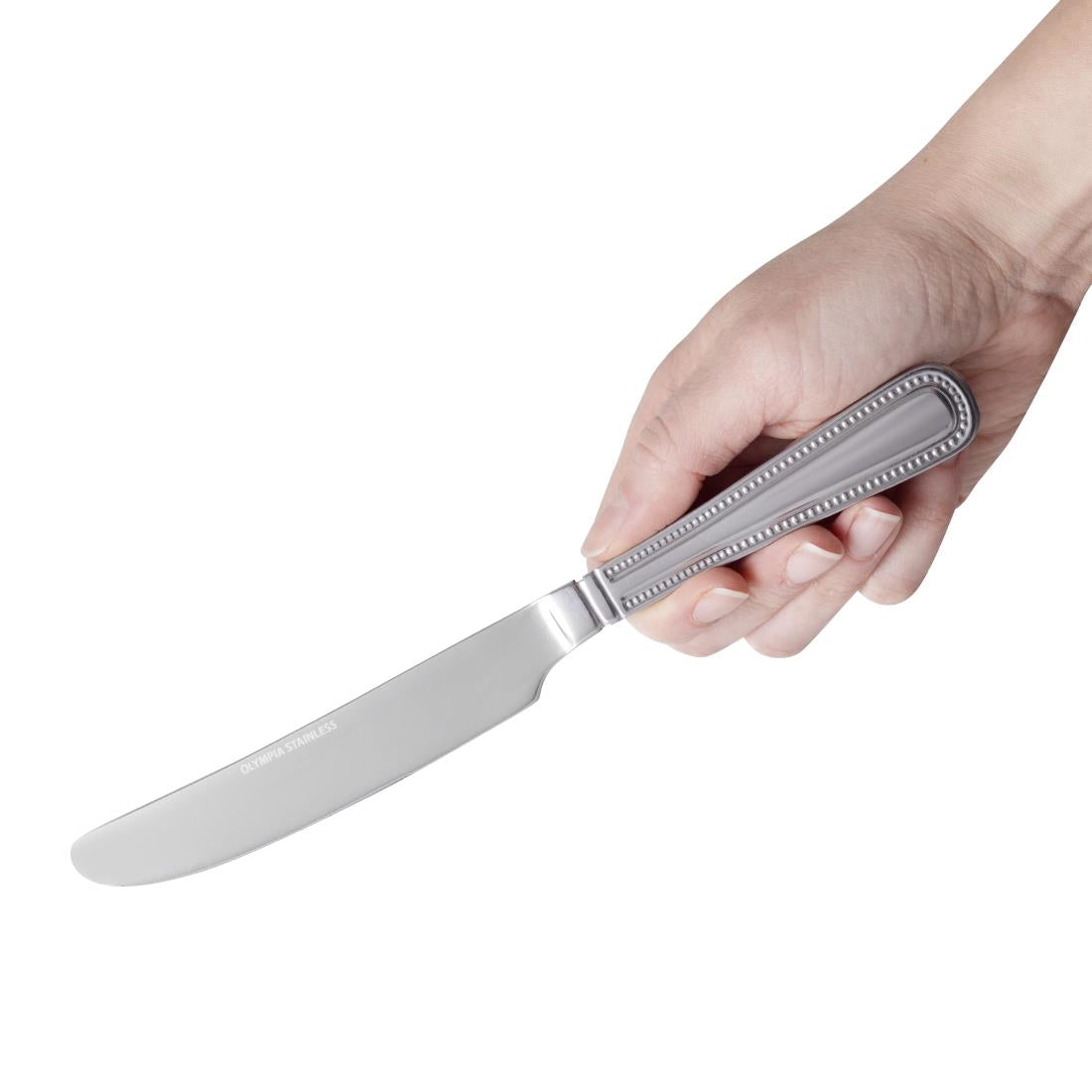 Olympia Bead Solid Handle Table Knife (12 Pack) • PAS-C125