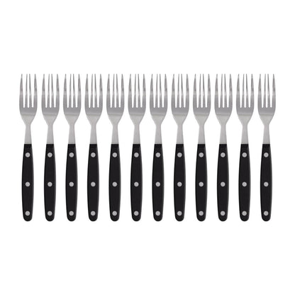 Olympia Taverna Steak Forks with Black Handles (12 Pack) • PAS-C135