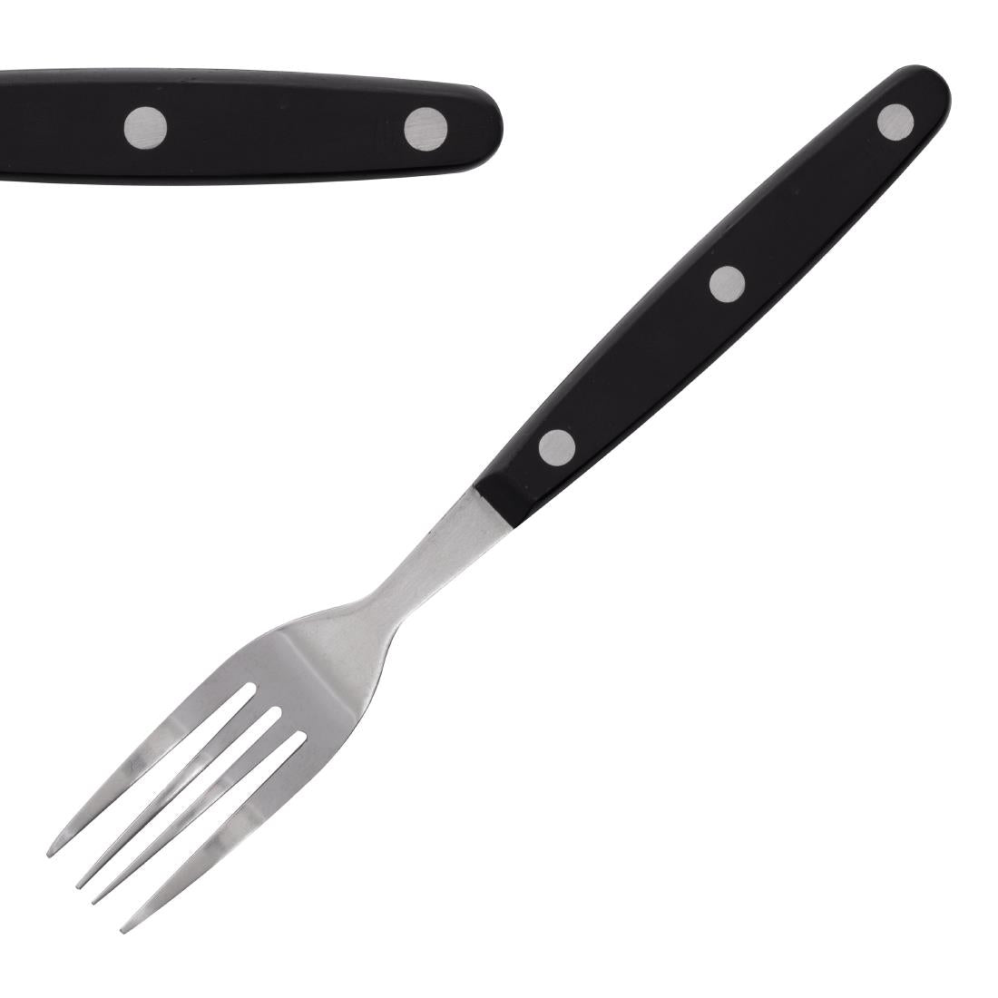 Olympia Taverna Steak Forks with Black Handles (12 Pack) • PAS-C135
