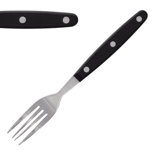 Olympia Taverna Steak Forks with Black Handles (12 Pack) • PAS-C135