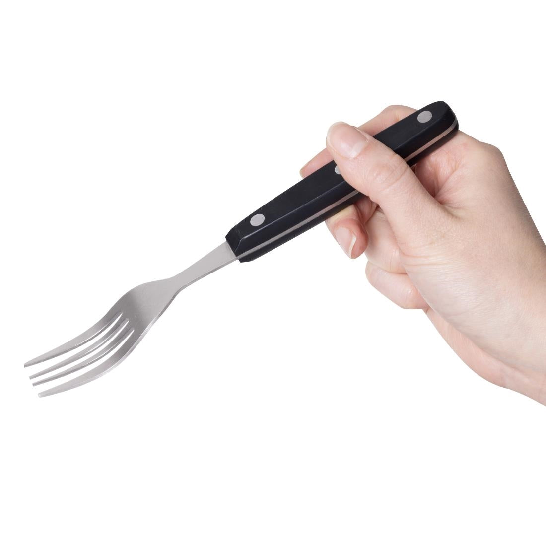Olympia Taverna Steak Forks with Black Handles (12 Pack) • PAS-C135