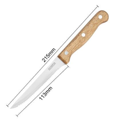 Olympia Steak Knives Acacia Wood 4.5" (12 Pack) • PAS-C136
