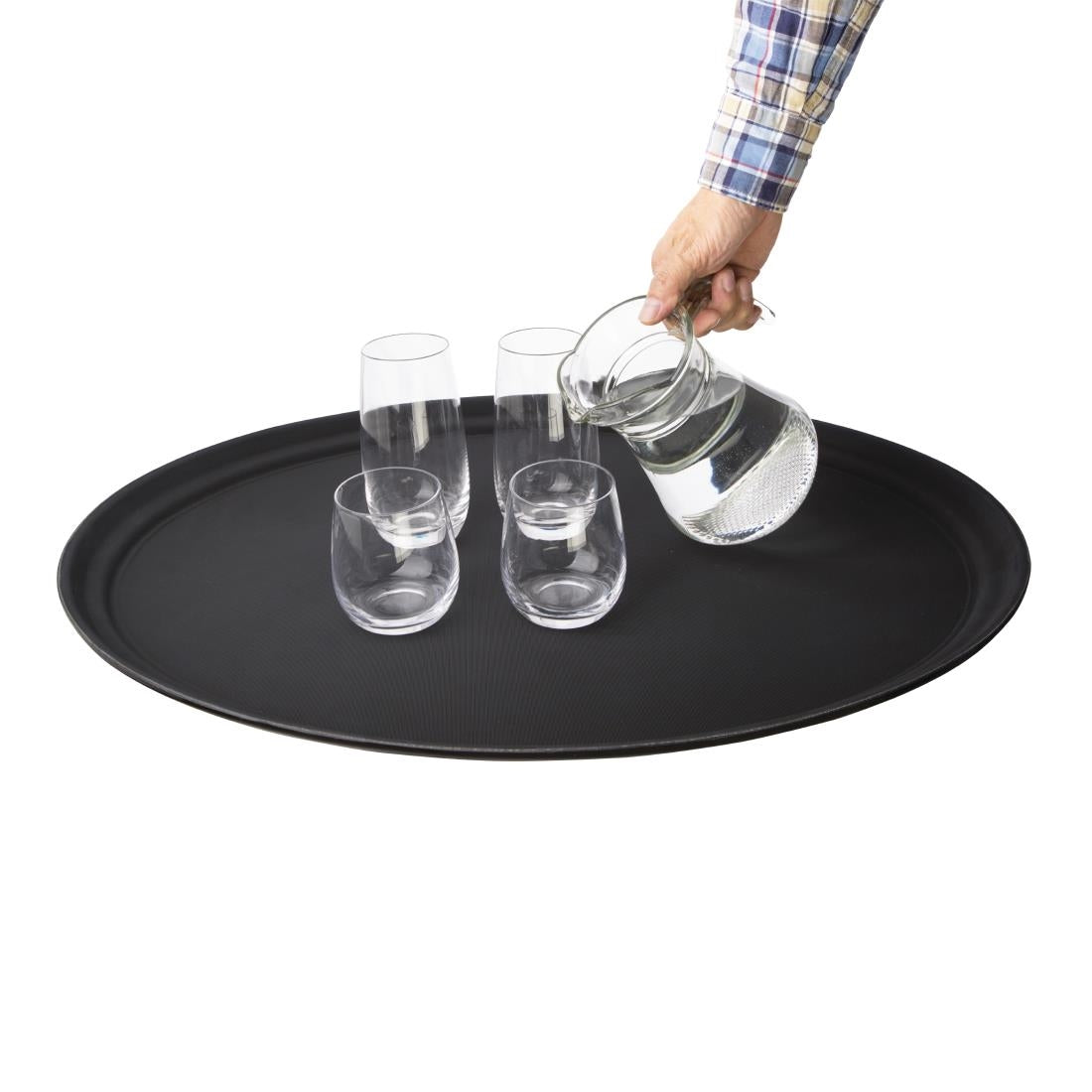 Olympia Kristallon Oval Anti-Slip Tray - Plastic • PAS-C162