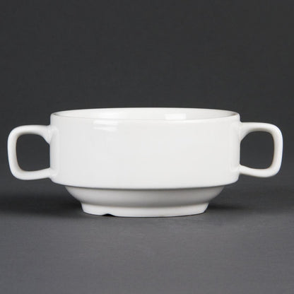 Olympia Whiteware Soup Bowls With Handles 400ml (6 Pack) (Pack of 6) • PAS-C239