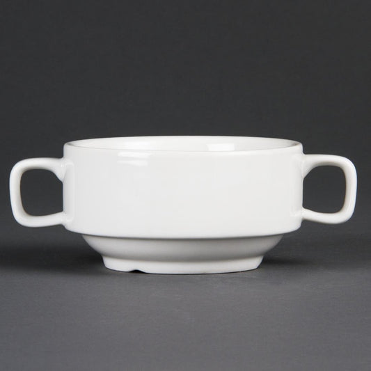 Olympia Whiteware Soup Bowls With Handles 400ml (6 Pack) (Pack of 6) • PAS-C239